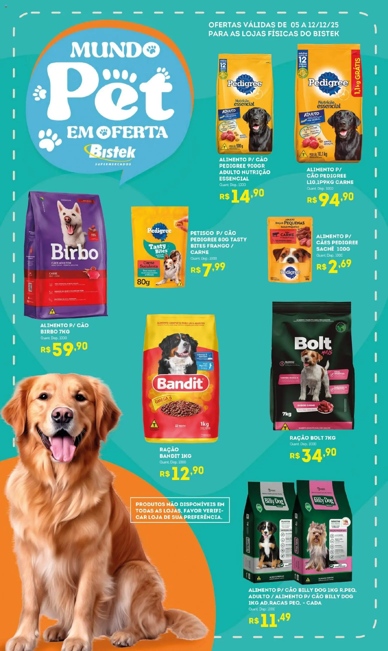 Pré-Visualização do folheto "Ofertas Mundo Pet" da loja Bistek Supermercados válido a partir de 05/12/2025