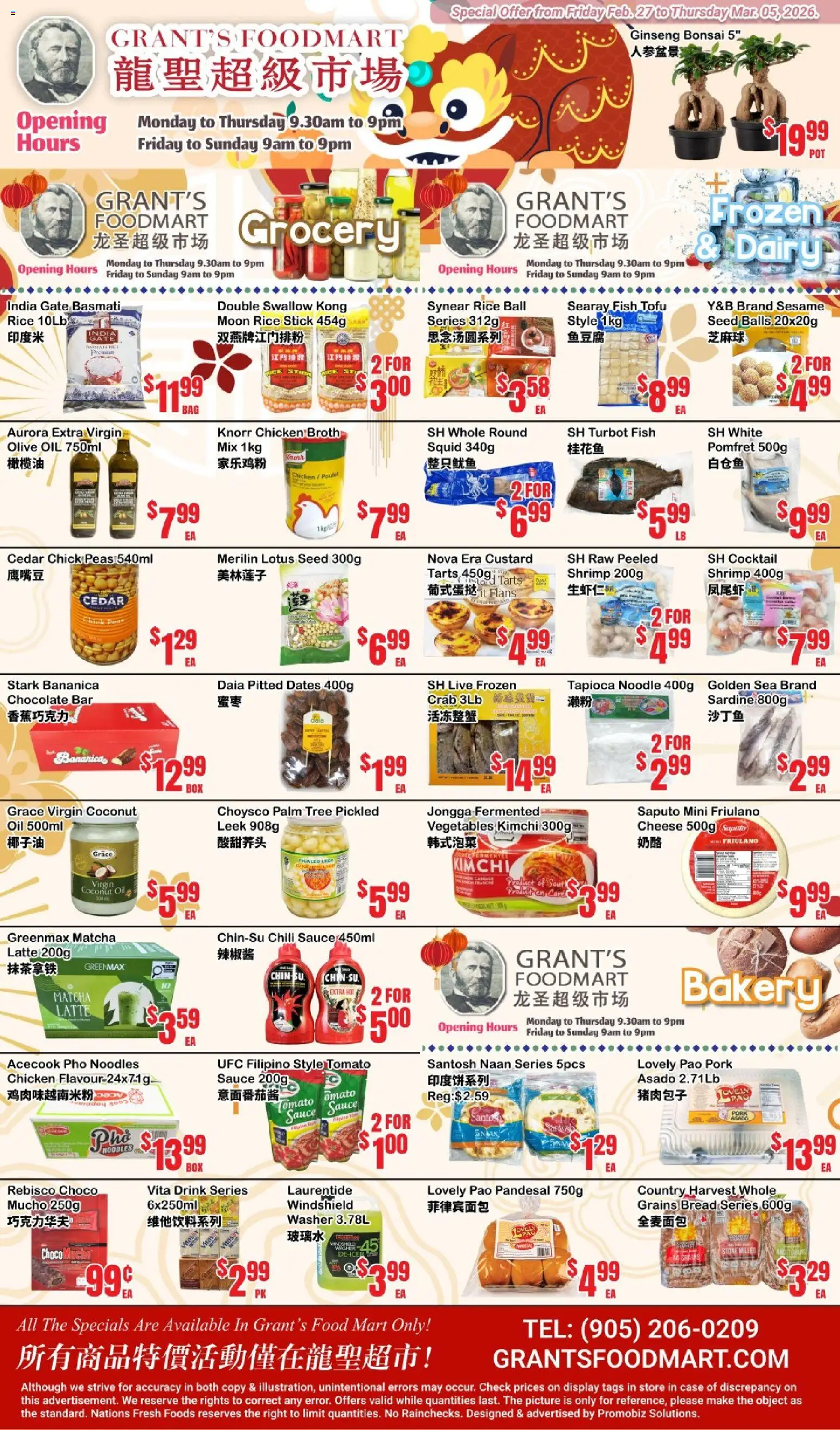 Preview of leaflet Oceans weekly flyer - Grant’s Foodmart from shop Oceans is valid from Feb 27, 2026
