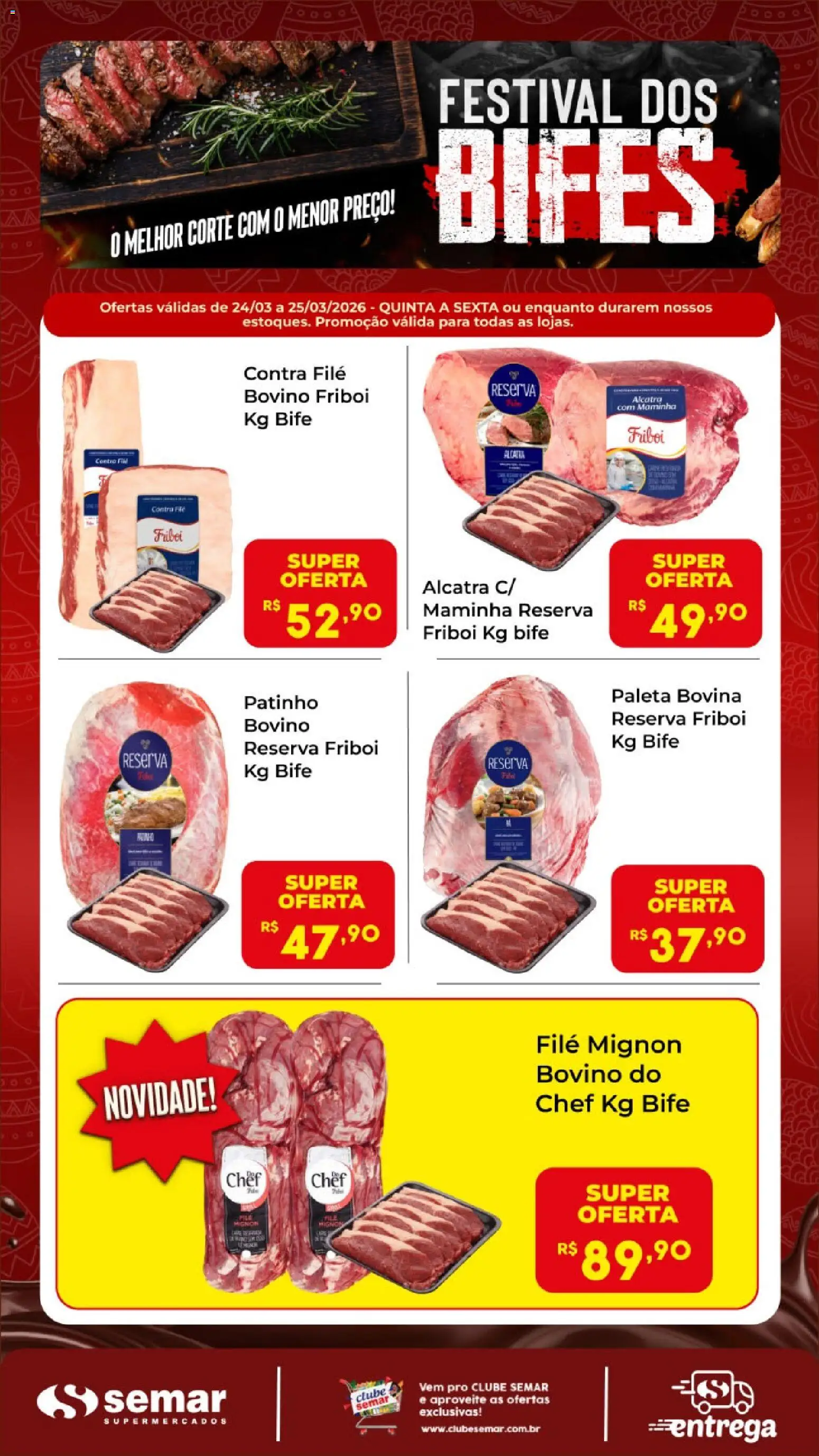 Pré-Visualização do folheto "Semar Supermercado ofertas Especial Bifes " da loja Semar Supermercado válido a partir de 24/03/2026