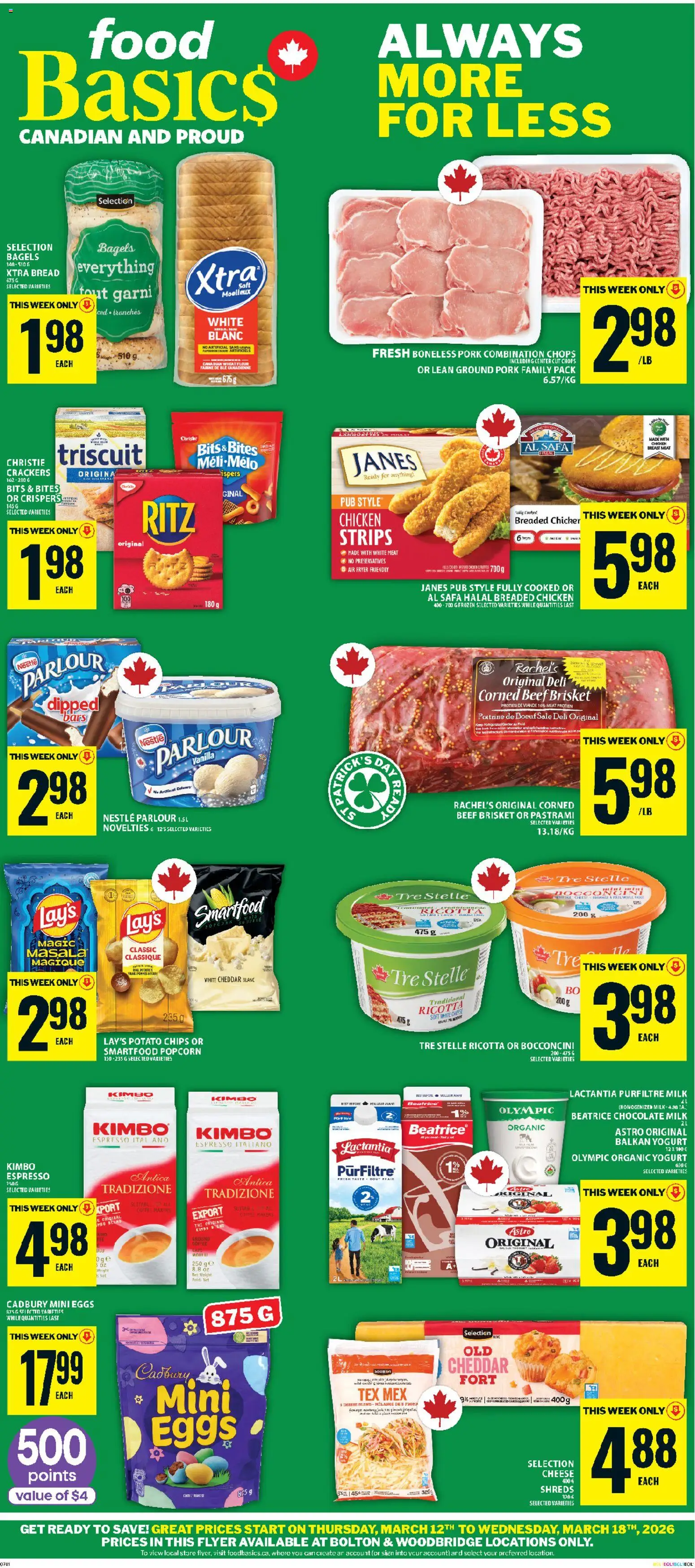 Preview of leaflet Food Basics weekly flyer - Woodbridge from shop Food Basics is valid from Mar 12, 2026