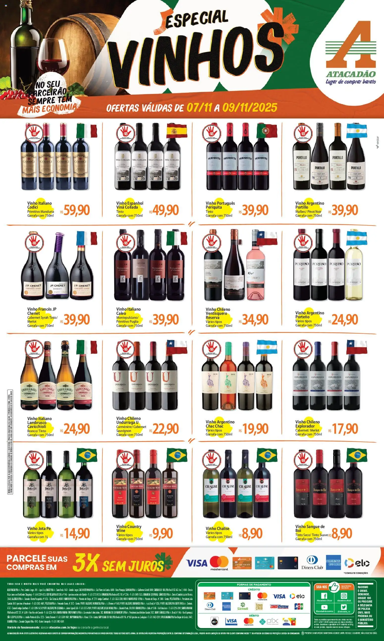 Pré-Visualização do folheto "Ofertas - RS" da loja Atacadão válido a partir de 07/11/2025