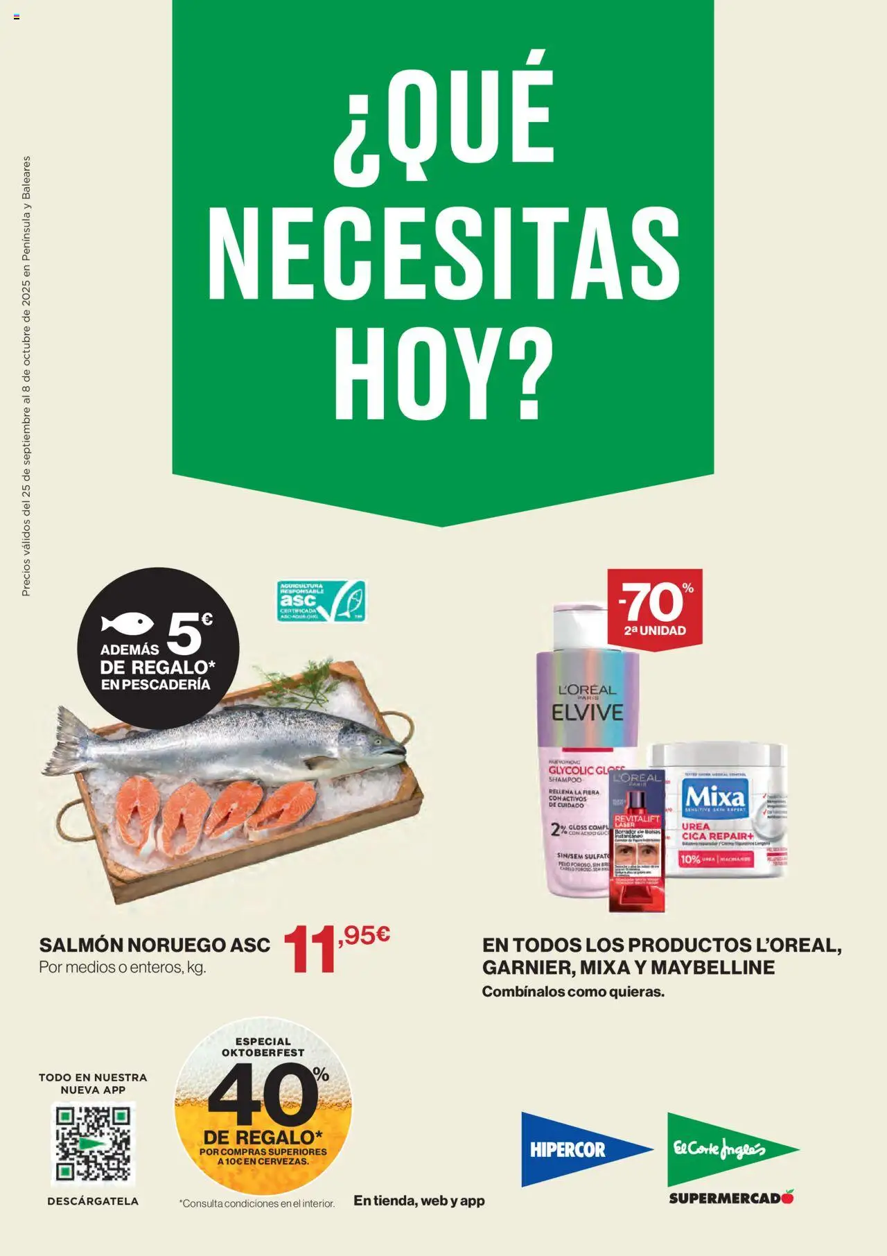 Catálogo Que necesitas hoy El Corte Inglés y sus promociones válidas desde el 25/09/2025 - Número de página 1