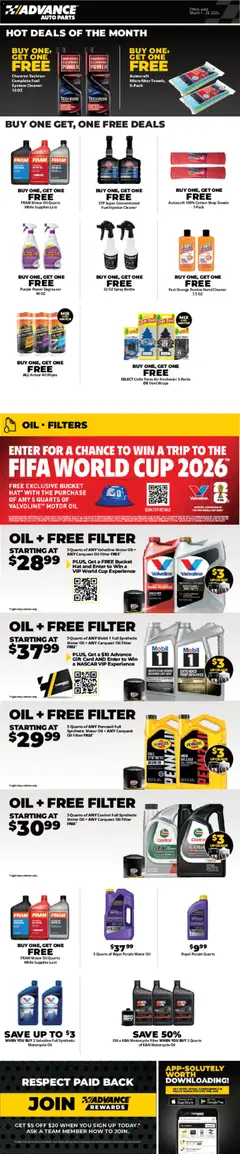 Ad Preview of Advance Auto Parts Advance Auto Parts Weekly Ad from 03/01/2026