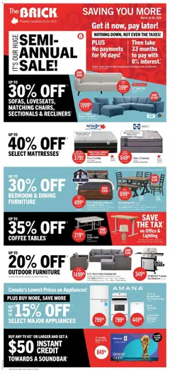 Preview of leaflet The Brick weekly flyer / circulaire from shop The Brick is valid from Mar 26, 2026