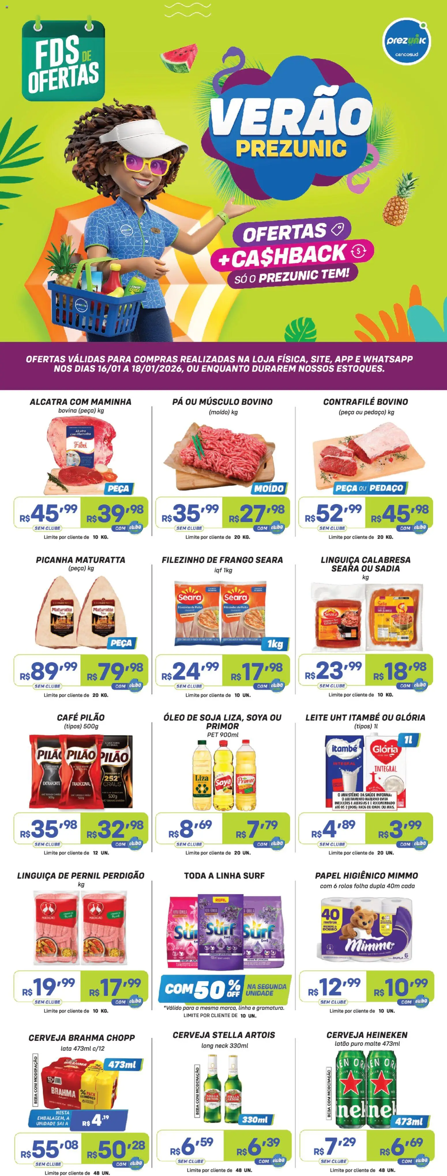 Pré-Visualização do folheto "Encarte" da loja Prezunic válido a partir de 16/01/2026