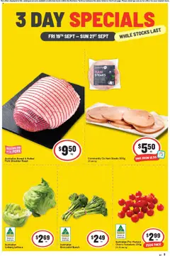 Preview of catalogue 3 Day Specials NT from shop IGA valid 19/09/2025
