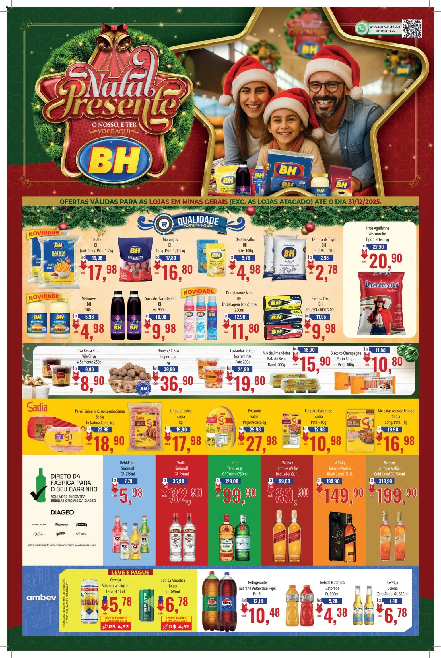 Pré-Visualização do folheto "Ofertas de Natal" da loja Supermercados BH válido a partir de 01/12/2025