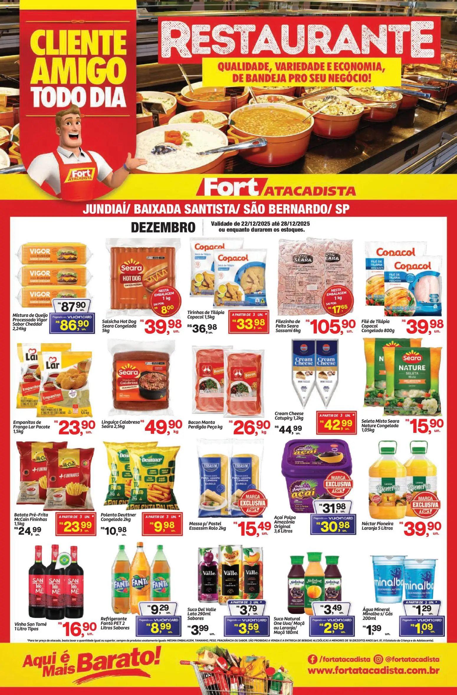 Pré-Visualização do folheto "Ofertas Restaurante" da loja Fort Atacadista válido a partir de 22/12/2025