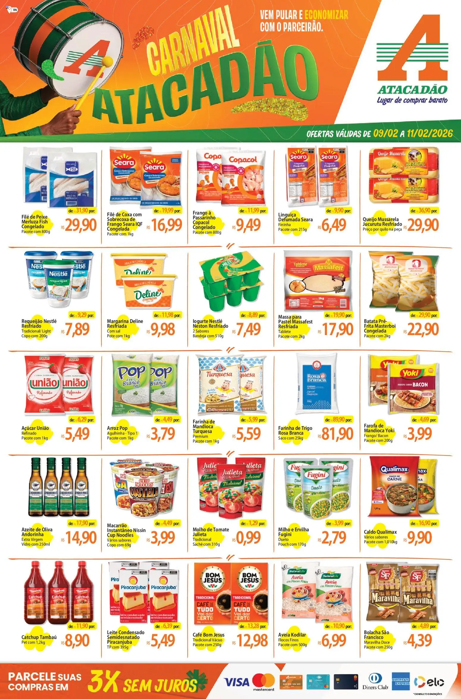 Pré-Visualização do folheto "Ofertas - RN" da loja Atacadão válido a partir de 09/02/2026