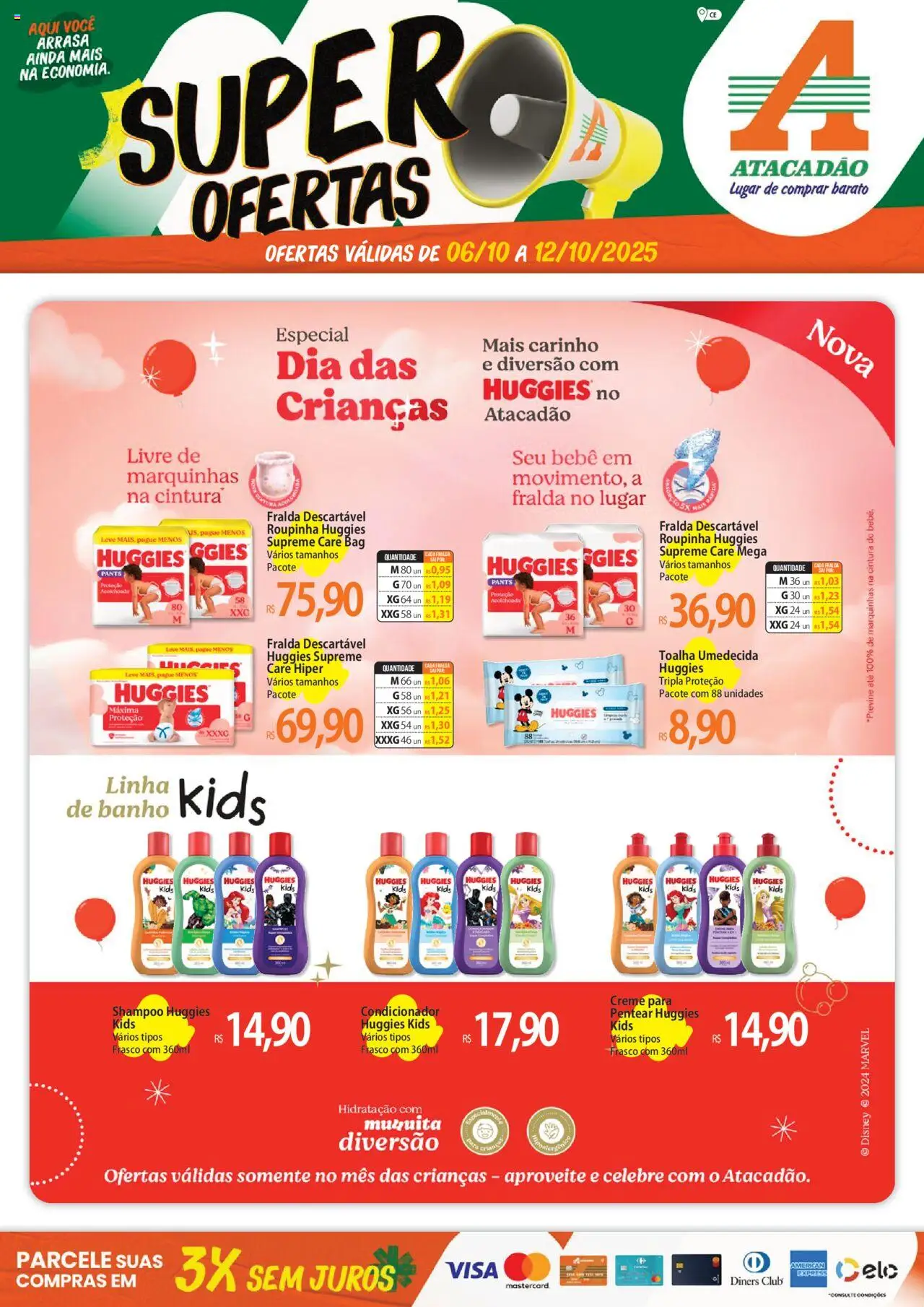 Pré-Visualização do folheto "Ofertas - CE" da loja Atacadão válido a partir de 06/10/2025 - Shampoo, Creme, Condicionador, Toalha umedecida
