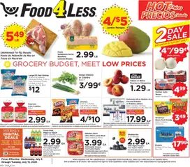 Ad Preview of Food 4 Less Weekly Ad from 07/09/2025