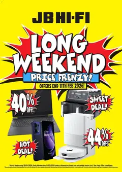 Preview of catalogue Long Weekend Price Frenzy from shop JB Hi-Fi valid 28 Jan 2026