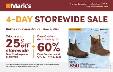 Preview of leaflet Weekly flyer / circulaire from shop Mark's is valid from Oct 30, 2025