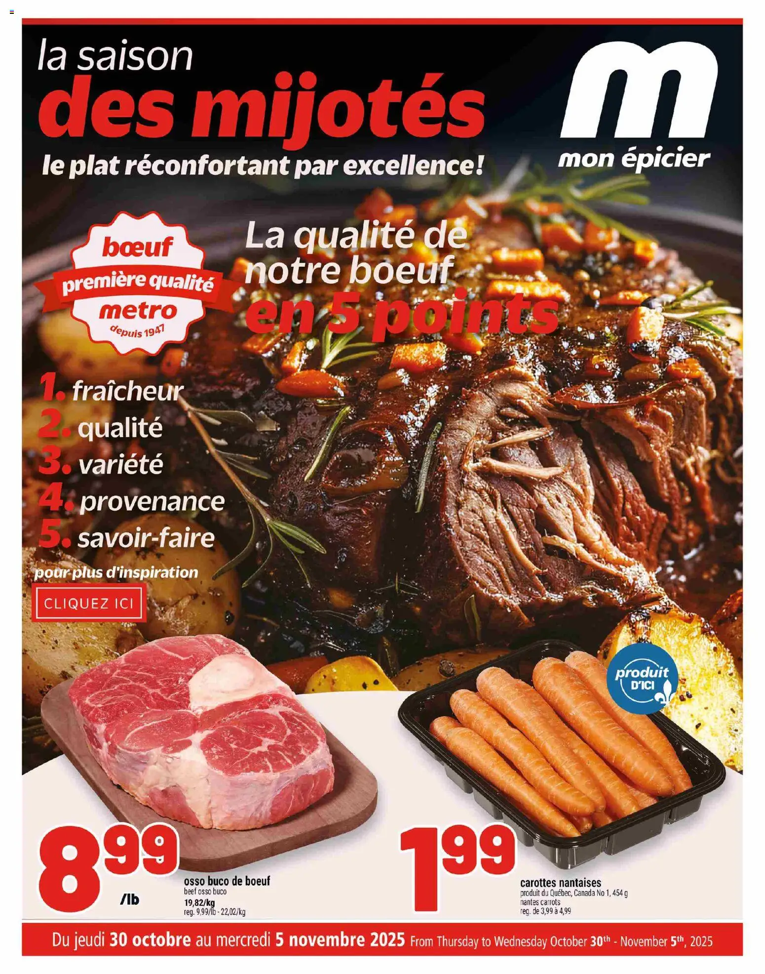 Preview of leaflet Special flyer - Pickering from shop Metro is valid from Oct 30, 2025