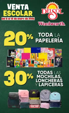 Vista previa las ofertas de la tienda Del Sol y Woolworth - Catálogo Regreso a Clases desde el 08/01/2026 