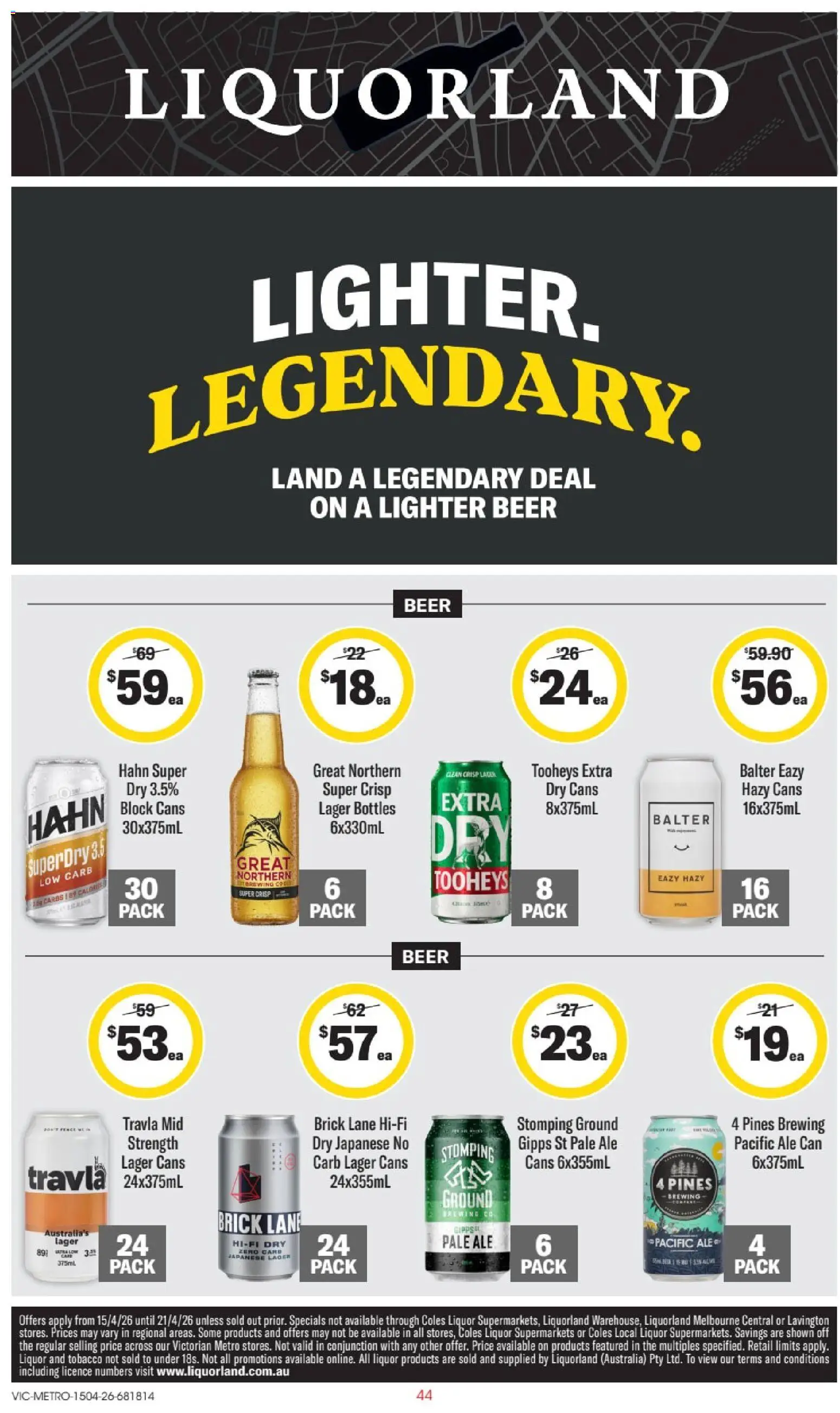 Preview of catalogue Liquorland catalogue VIC from shop Liquorland valid 15/04/2026