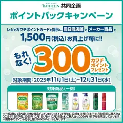 カワチの2025/11/01から2025/12/31までのチラシはここ必ずもらえる！ 300カワチポイント