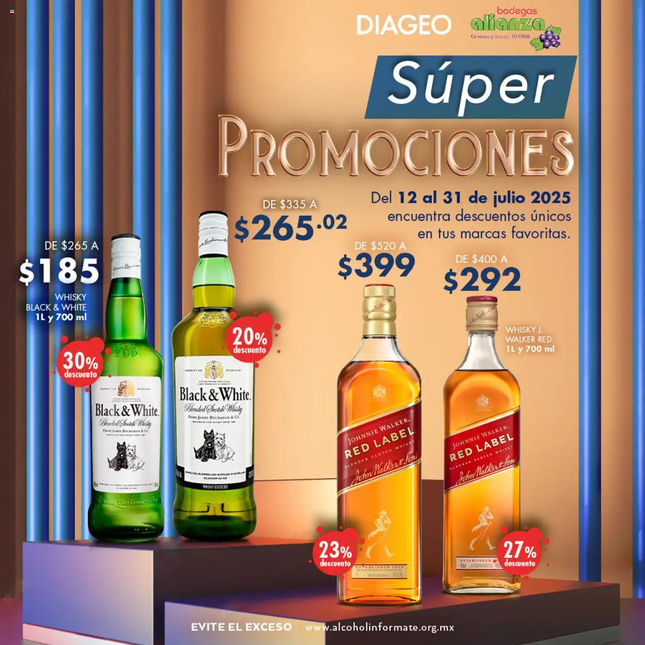 Catálogo Súper Promociones Bodegas Alianza y sus promociones válidas desde el 12/07/2025 - Número de página 1 - Whisky