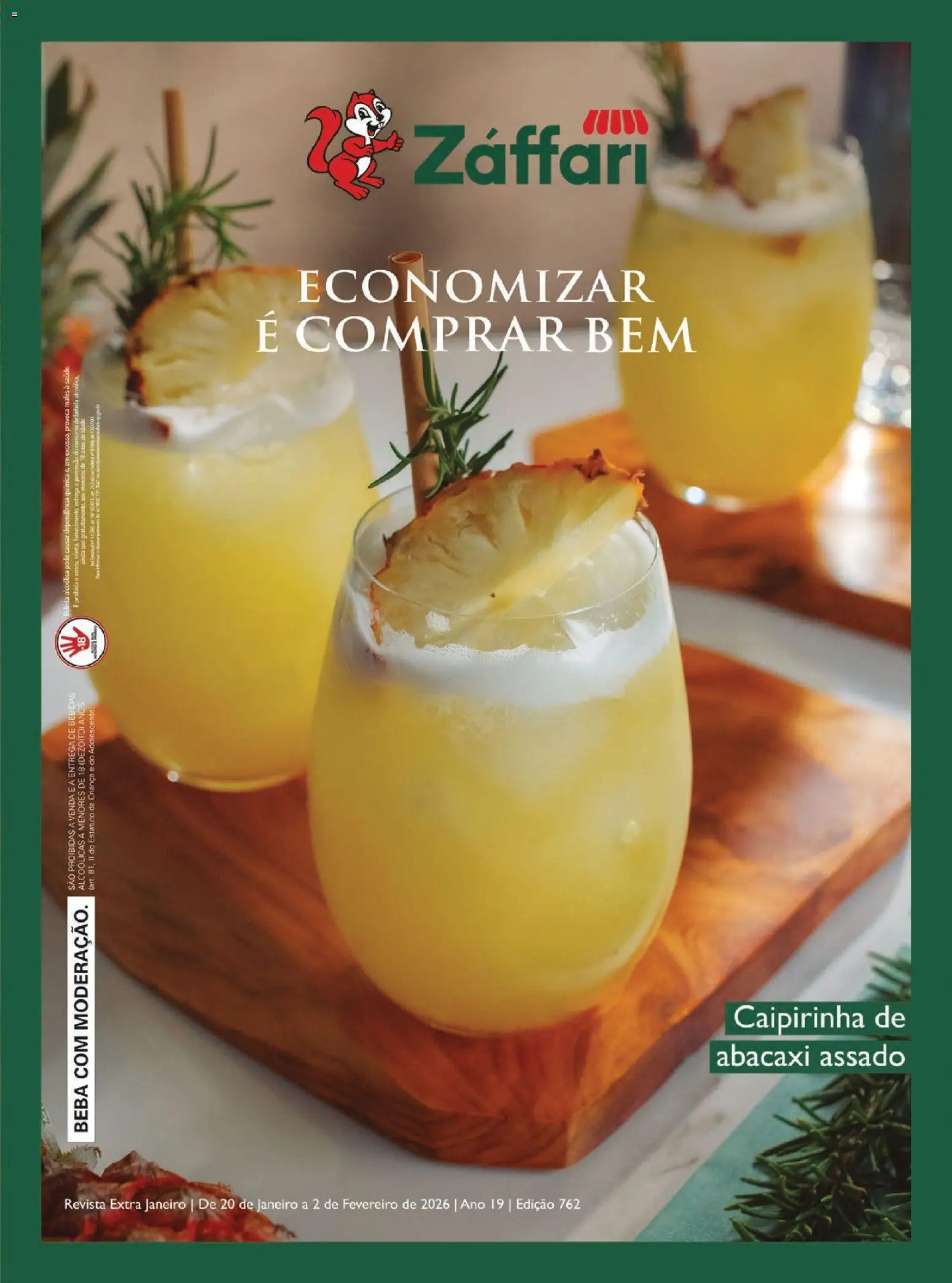 Pré-Visualização do folheto "Ofertas Extra Janeiro" da loja Zaffari válido a partir de 20/01/2026 - Bebidas, Abacaxi, Bebida, Revista