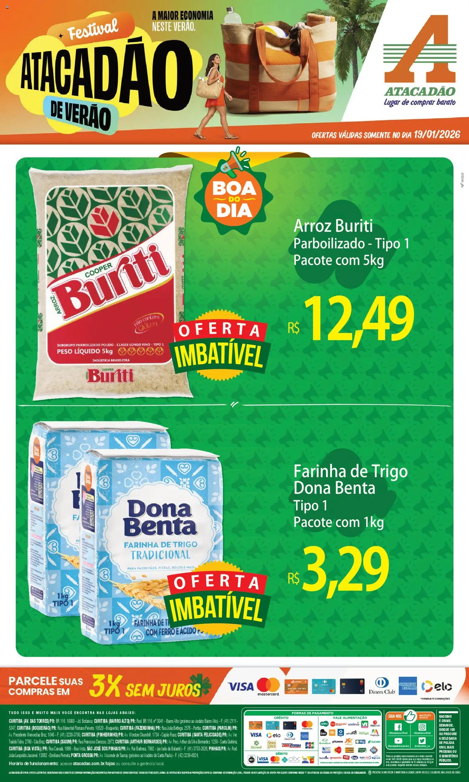 Pré-Visualização do folheto "Ofertas - PR" da loja Atacadão válido a partir de 19/01/2026