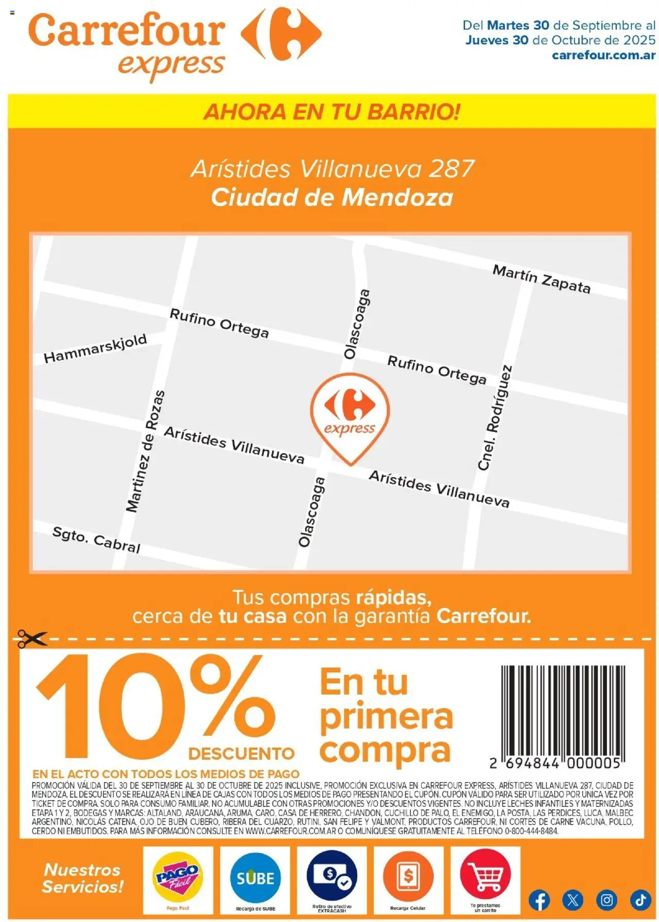 Carrefour Express | Aristides VIllanueva 287, Ciudad de Mendoza del 30/09/2025 >> Catálogo