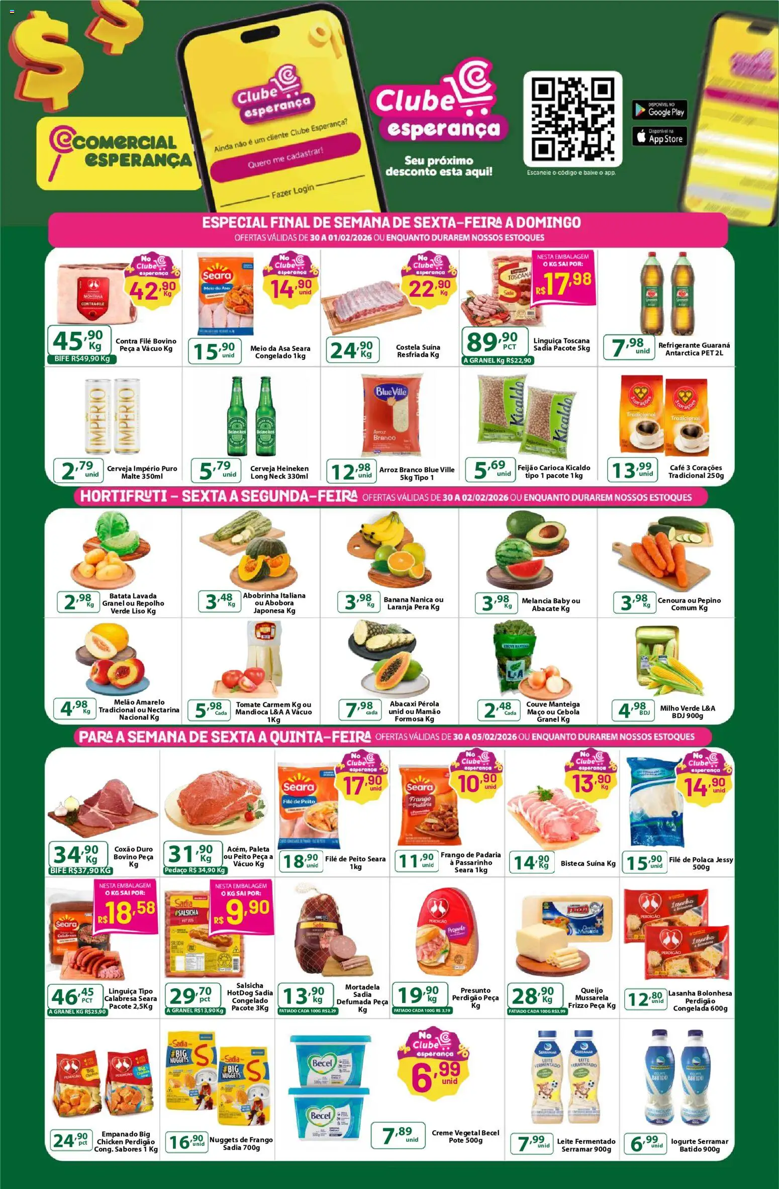 Pré-Visualização do folheto "Ofertas Clube" da loja Comercial Esperança válido a partir de 30/01/2026