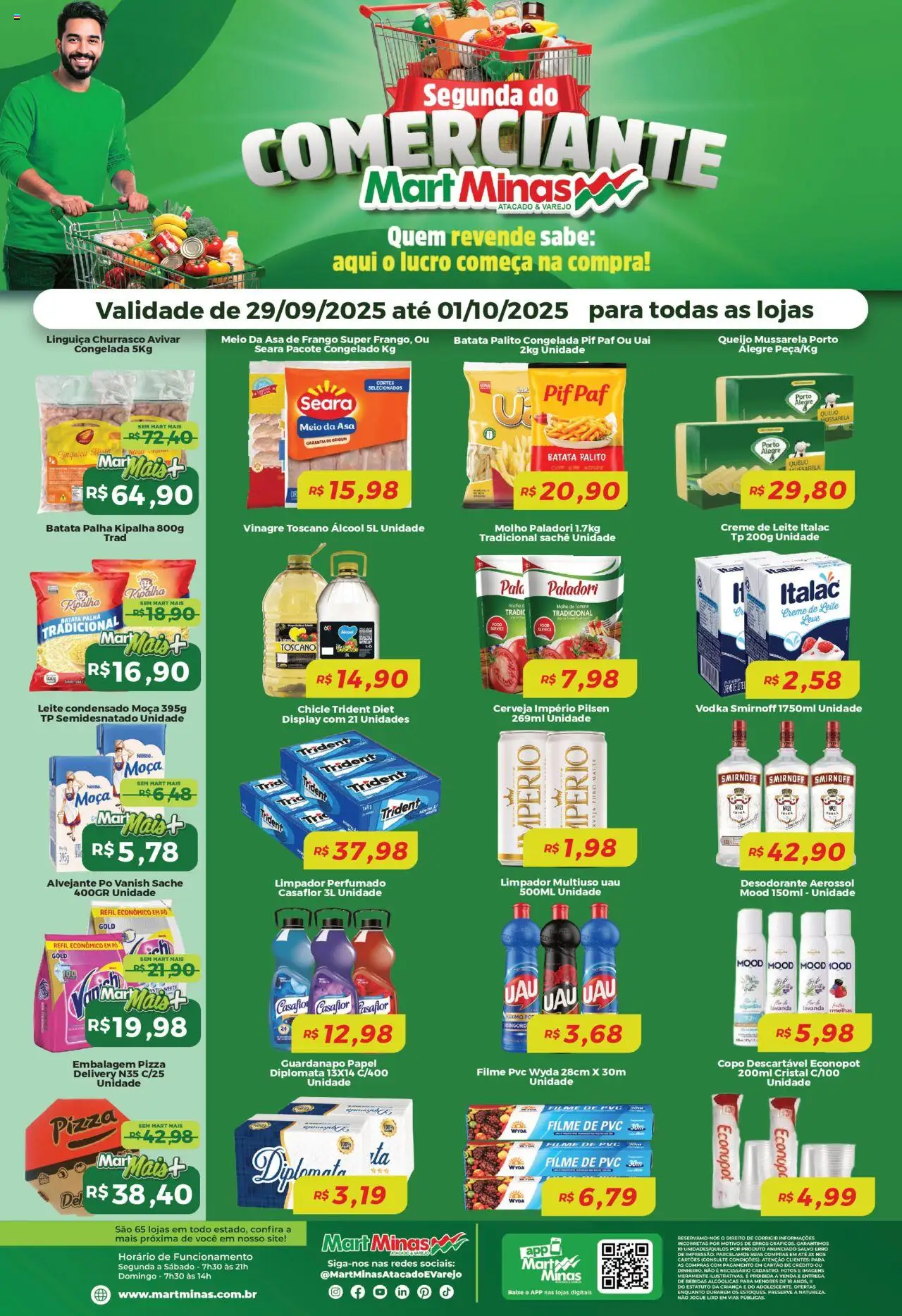 Mart Minas folheto "Ofertas Segunda do Comerciante" válido a partir de 29/09/2025 - número de página 1