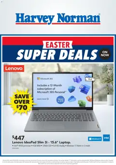 Preview of catalogue Harvey Norman Easter Super Deals on Laptops & Gaming from shop Harvey Norman valid 2 Apr 2026