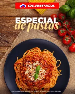  Vista previa del prospecto Especial de pastas del almacen Olímpica válida del 22/11/2025 al 24/12/2025