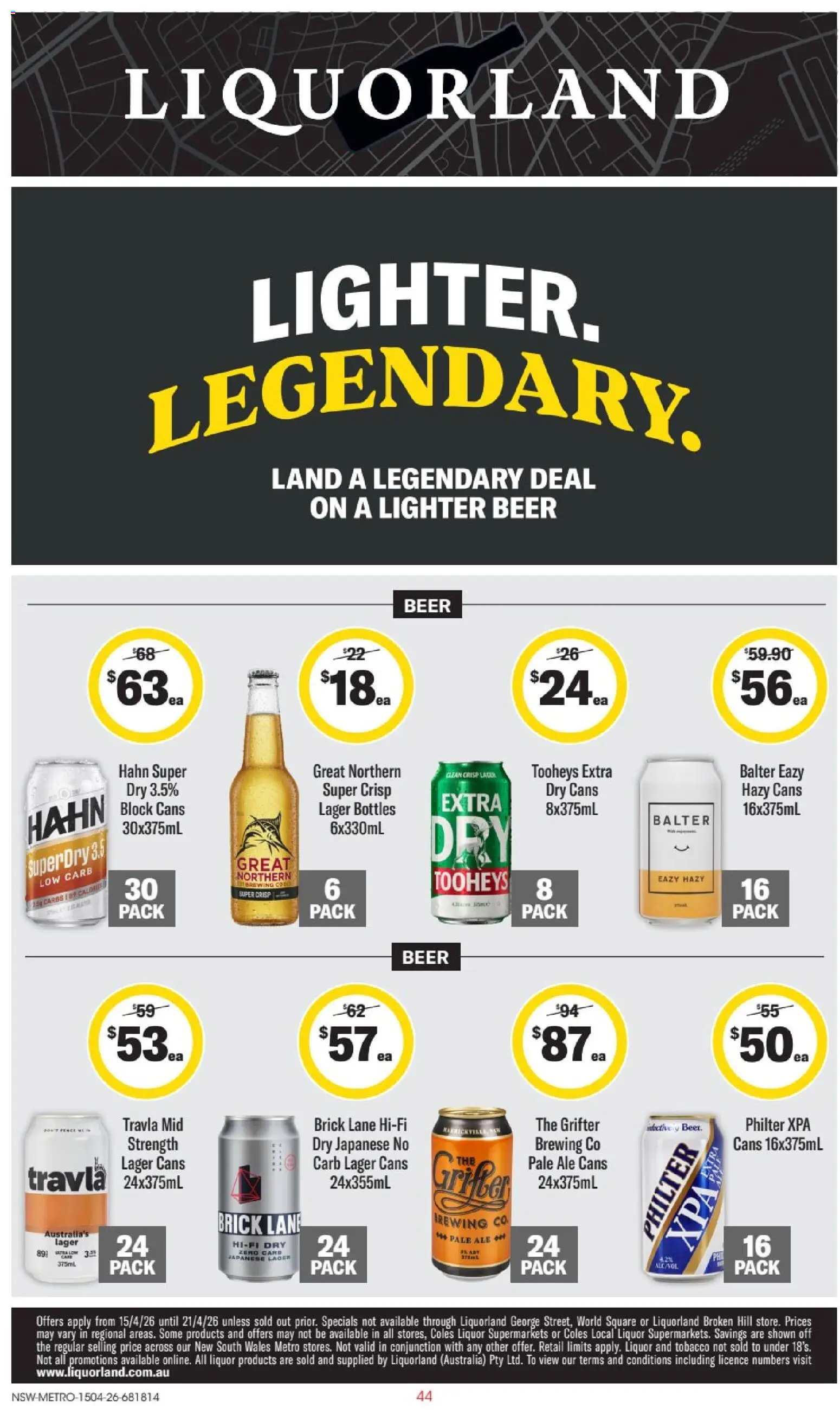 Preview of catalogue Liquorland catalogue NSW from shop Liquorland valid 15/04/2026