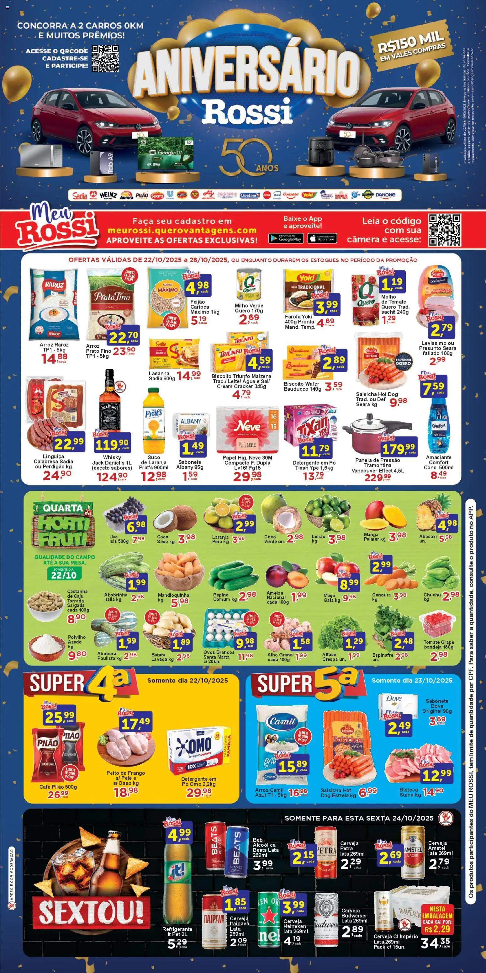 Pré-Visualização do folheto "Ofertas da semana" da loja Rossi Supermercados válido a partir de 22/10/2025