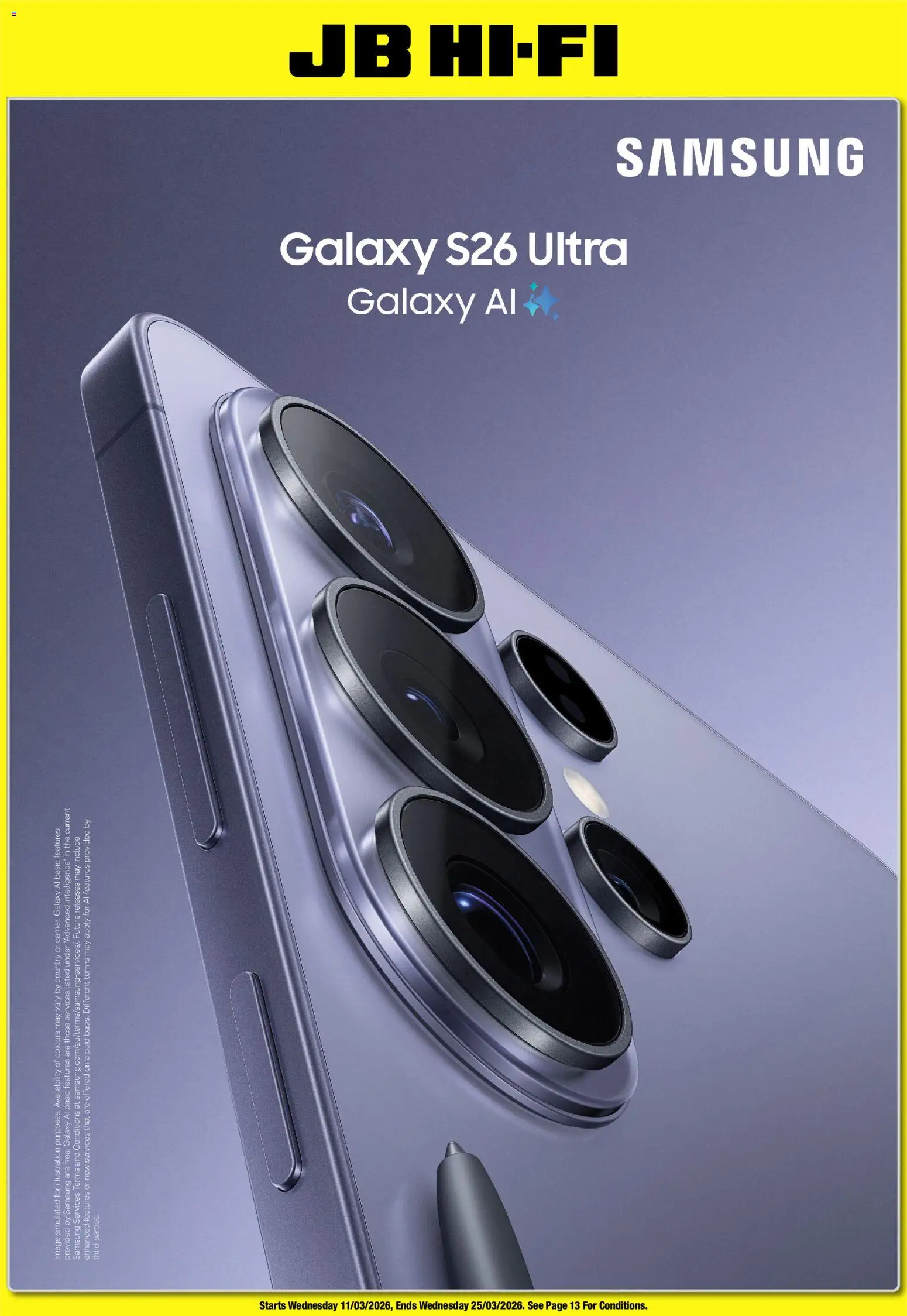 Preview of catalogue JB Hi-Fi Galaxy S26 Catalogue from shop JB Hi-Fi valid 11/03/2026