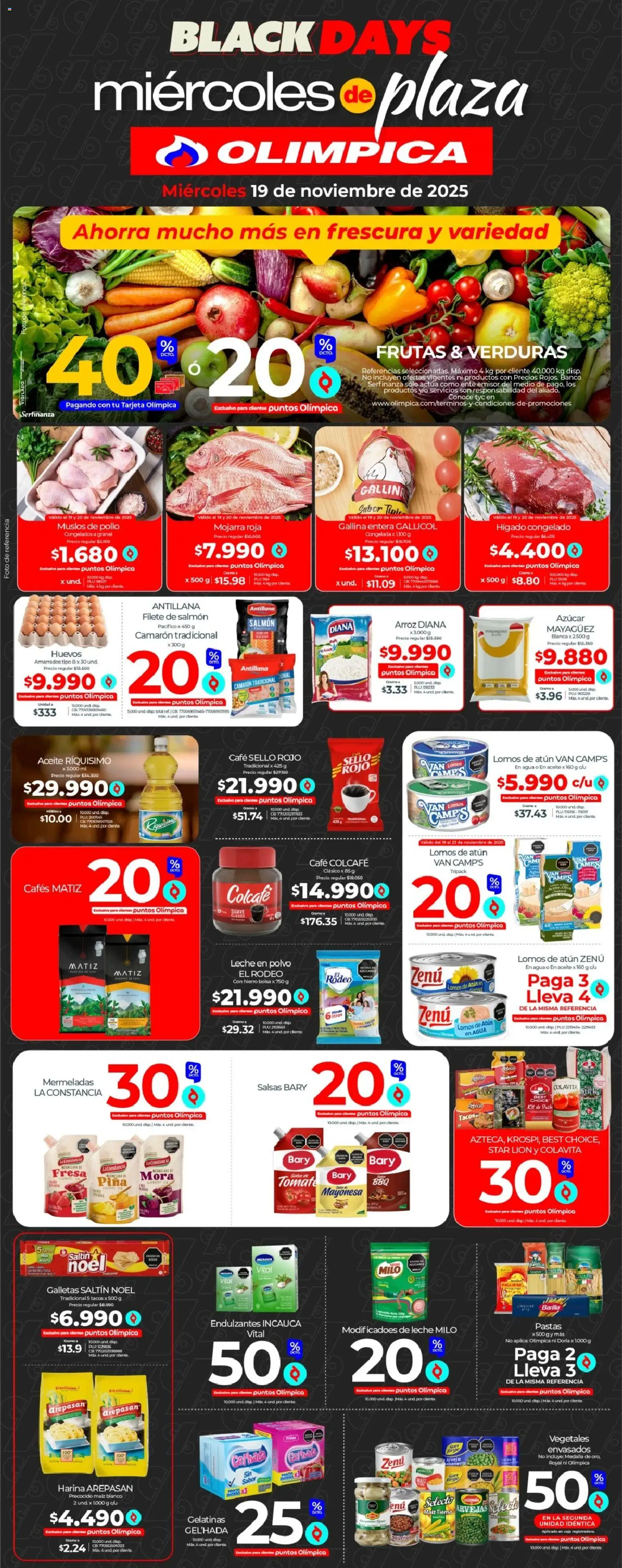  Vista previa del prospecto Miércoles de plaza del almacen Olímpica válida del 19/11/2025 al 19/11/2025
