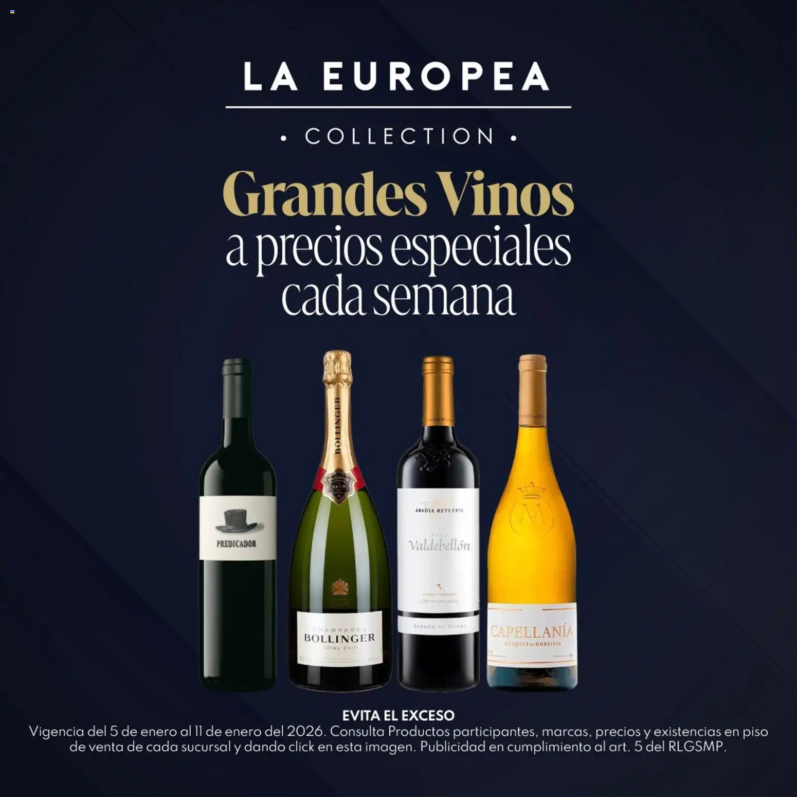 Vista previa las ofertas de la tienda La Europea - Catálogo Grandes Vinos desde el 05/01/2026 