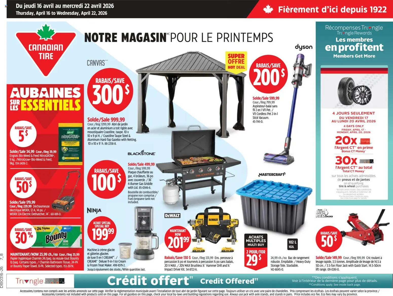 Preview of leaflet Canadian Tire circulaire from shop Canadian Tire is valid from Apr 16, 2026 - Ice cream, Ice, Cream