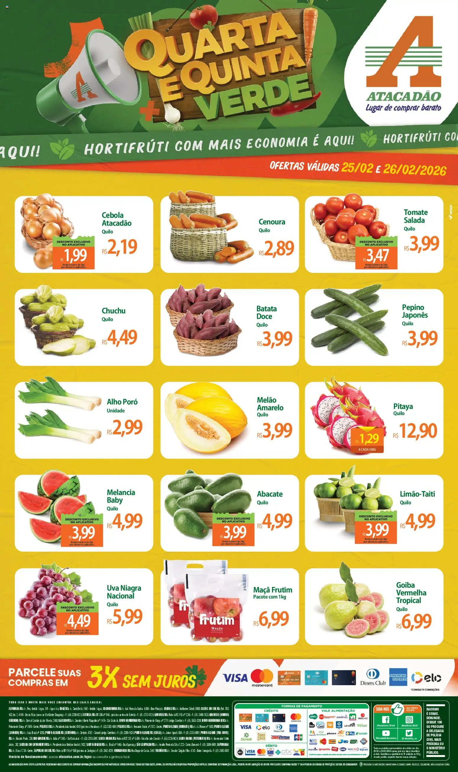 Pré-Visualização do folheto "Ofertas - RS" da loja Atacadão válido a partir de 25/02/2026