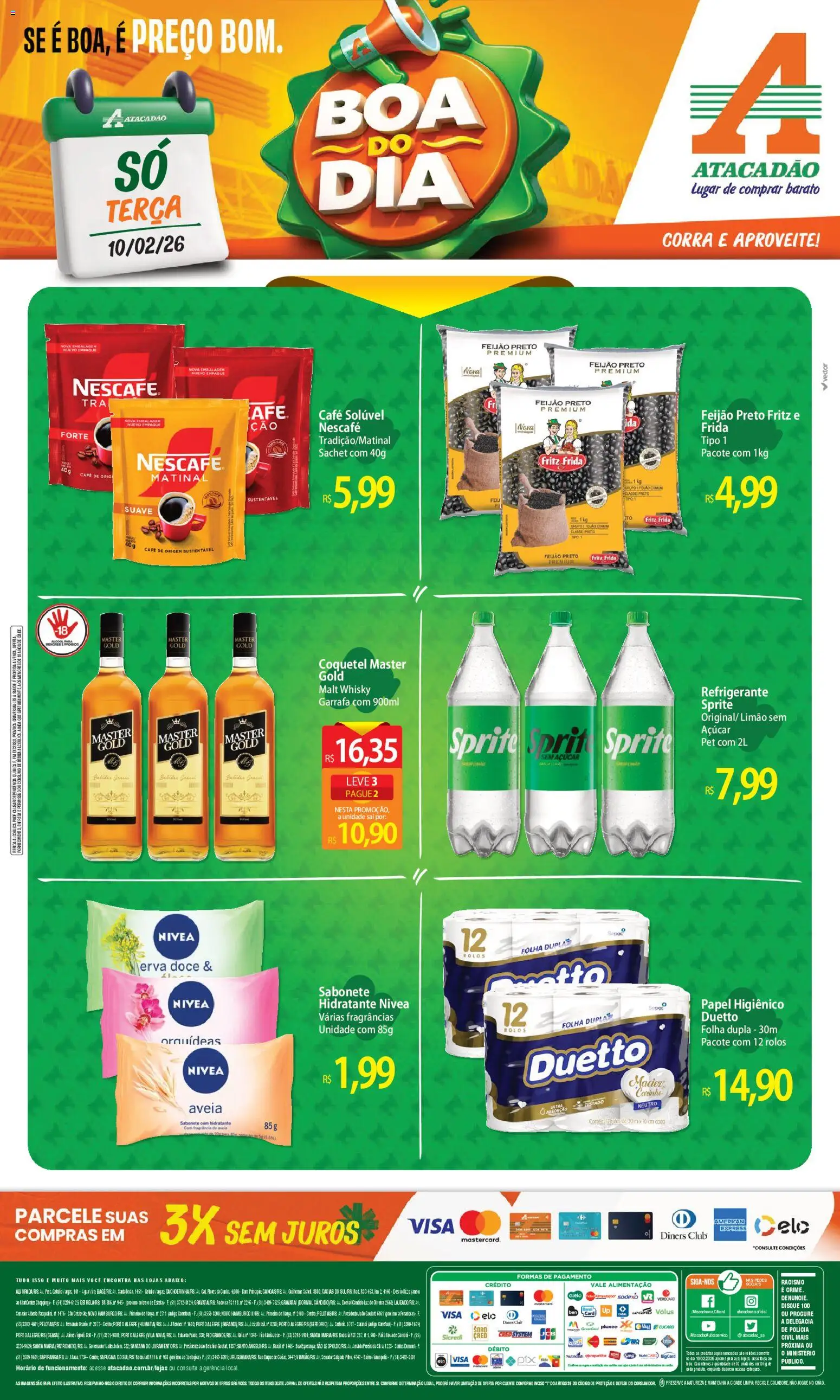 Pré-Visualização do folheto "Ofertas - RS" da loja Atacadão válido a partir de 10/02/2026