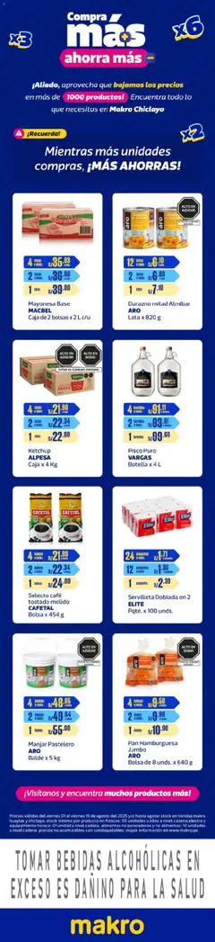 Vista previa de Makro Precios X Horeca Chiclayo de la tienda Makro válido desde 01/08/2025
