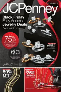 Ad Preview of JCPenney Black Friday Early Access Jewelry Deals from 10/27/2025