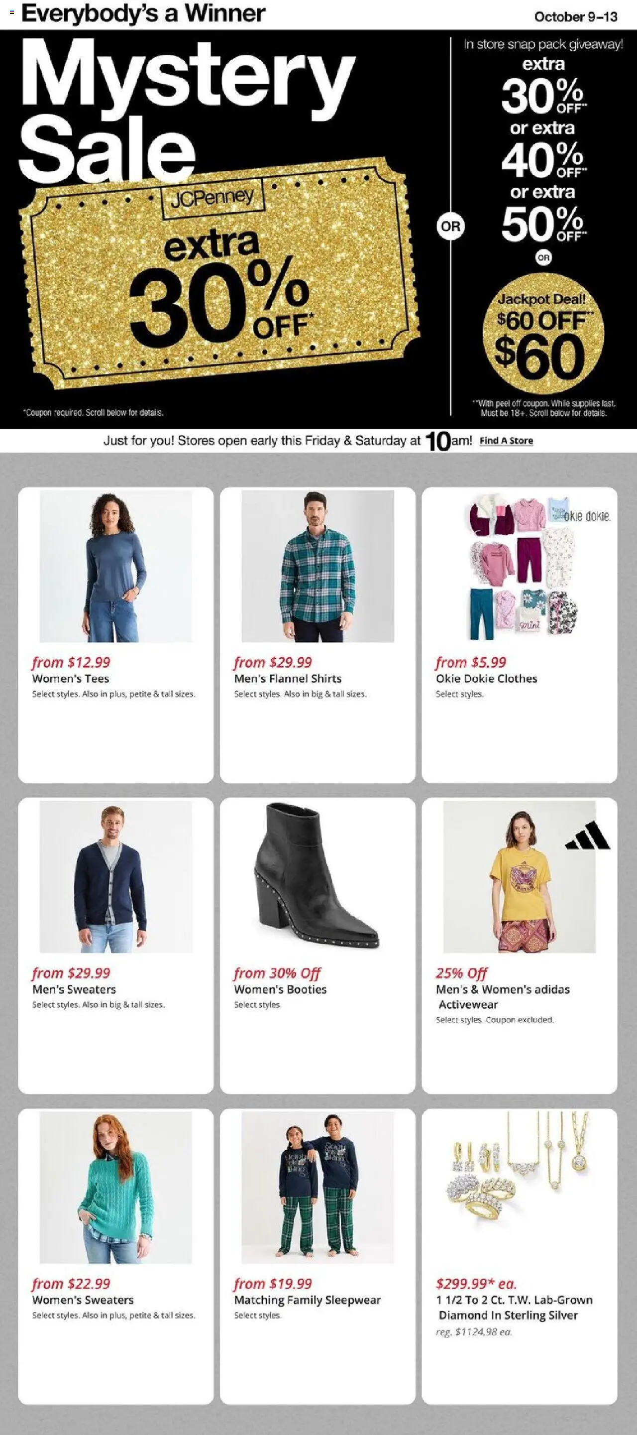 JCPenney Weekly Ad from 10/09/2025 - Flyer - Page number 1 - Clothes