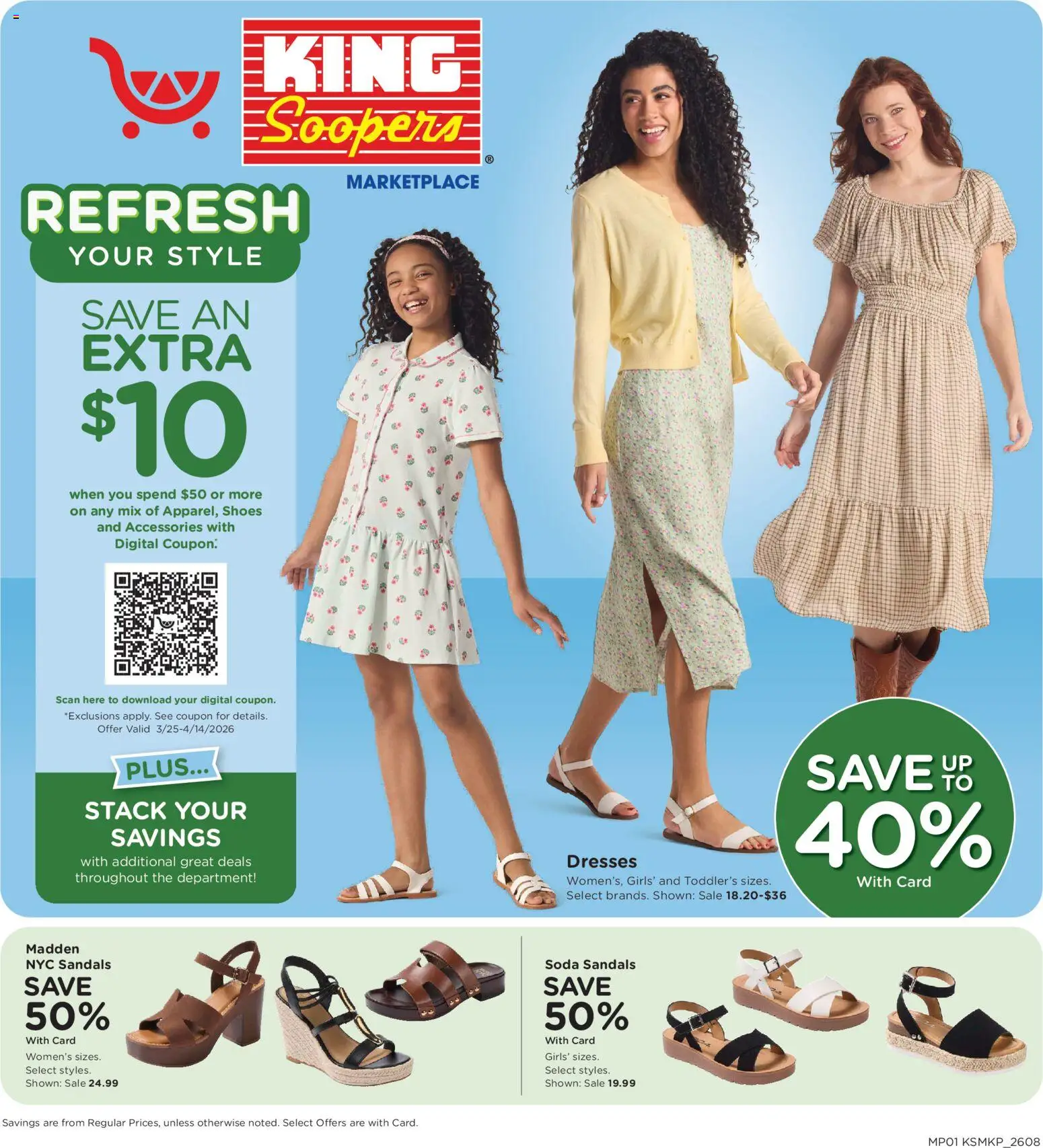 Ad Preview of King Soopers King Soopers Home & Apparel from 03/25/2026 - Sandals