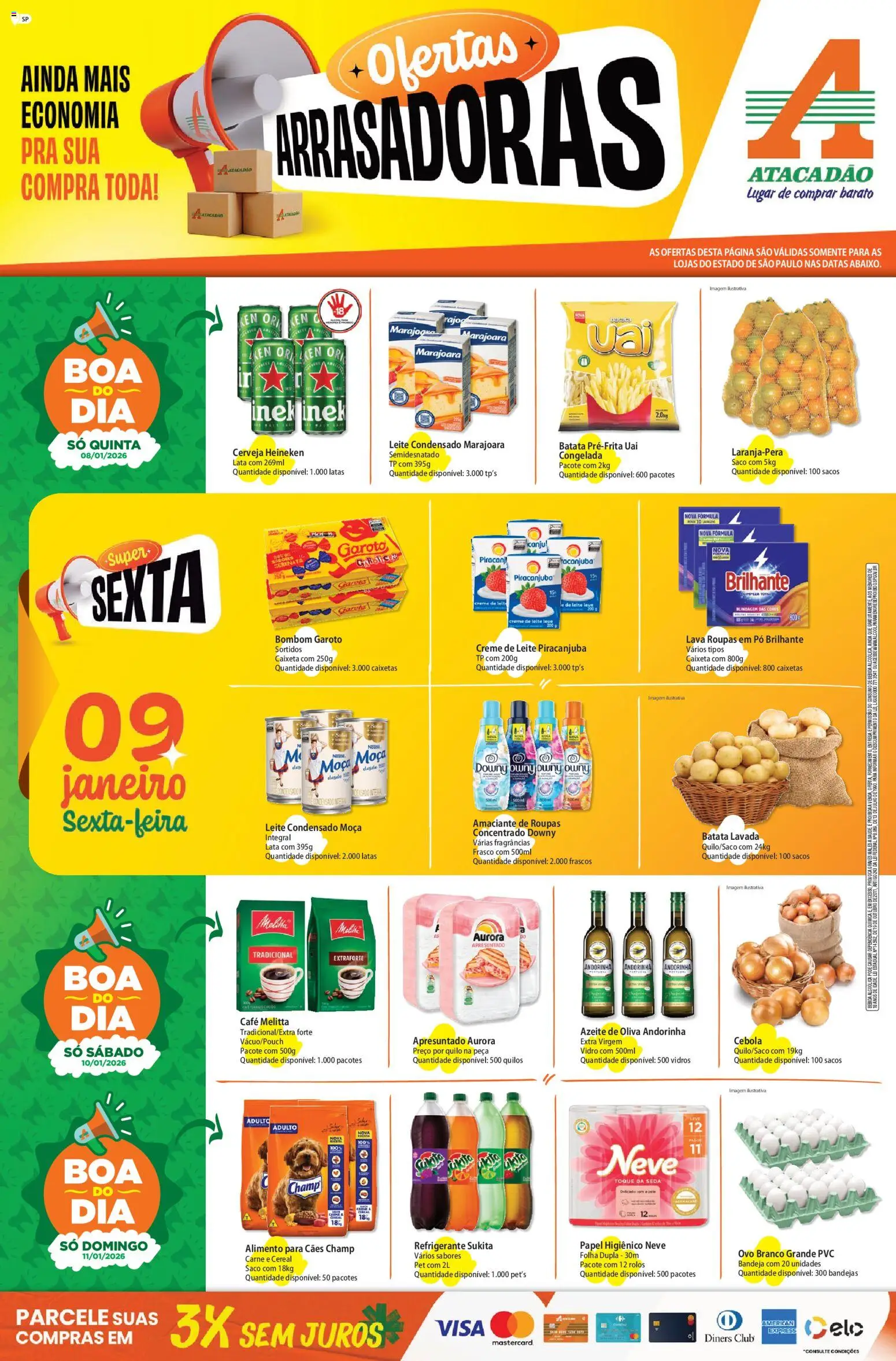 Pré-Visualização do folheto "Ofertas - SP" da loja Atacadão válido a partir de 08/01/2026