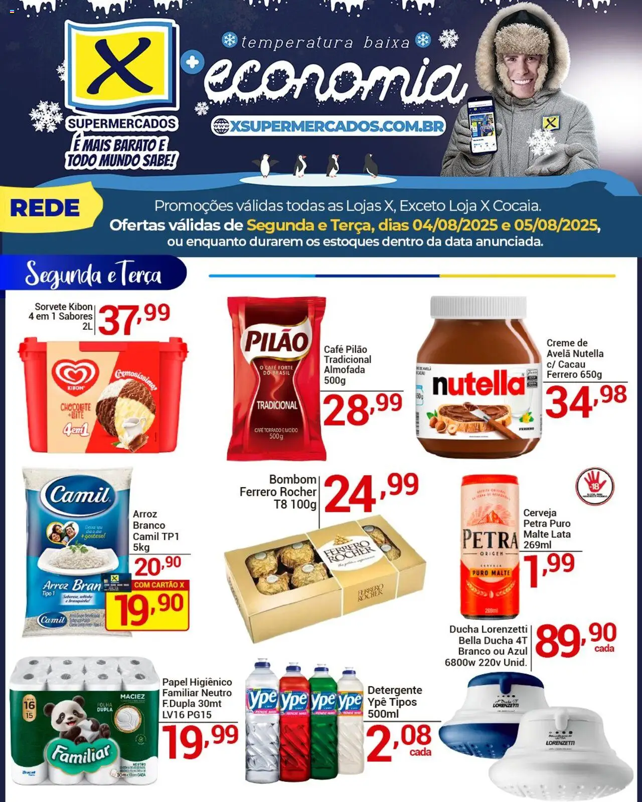 X Supermercados folheto "Ofertas Especiais" válido a partir de 04/08/2025 - número de página 1