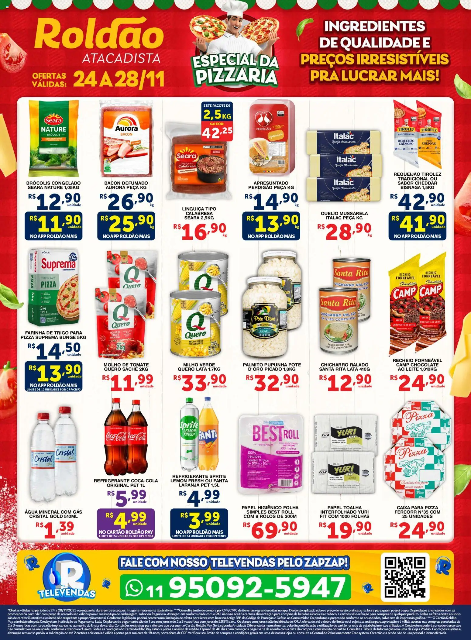 Pré-Visualização do folheto "Ofertas Especial Comerciante Pizzaria" da loja Roldão válido a partir de 24/11/2025