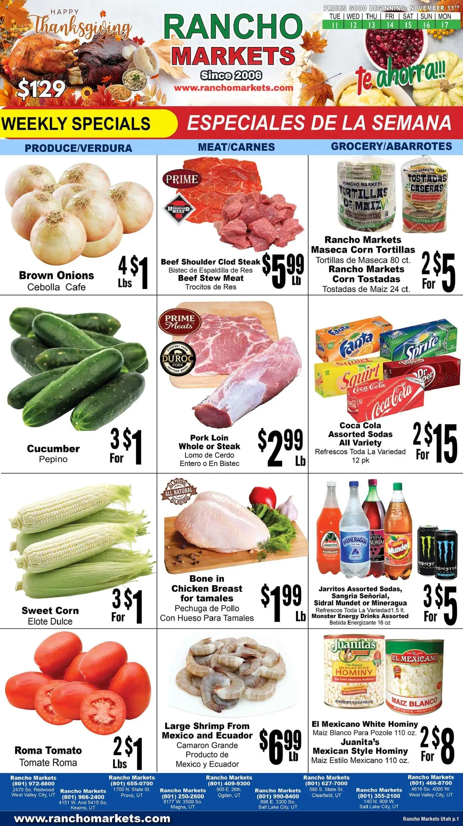 Ad Preview of Rancho Markets Weekly Ad from 11/11/2025