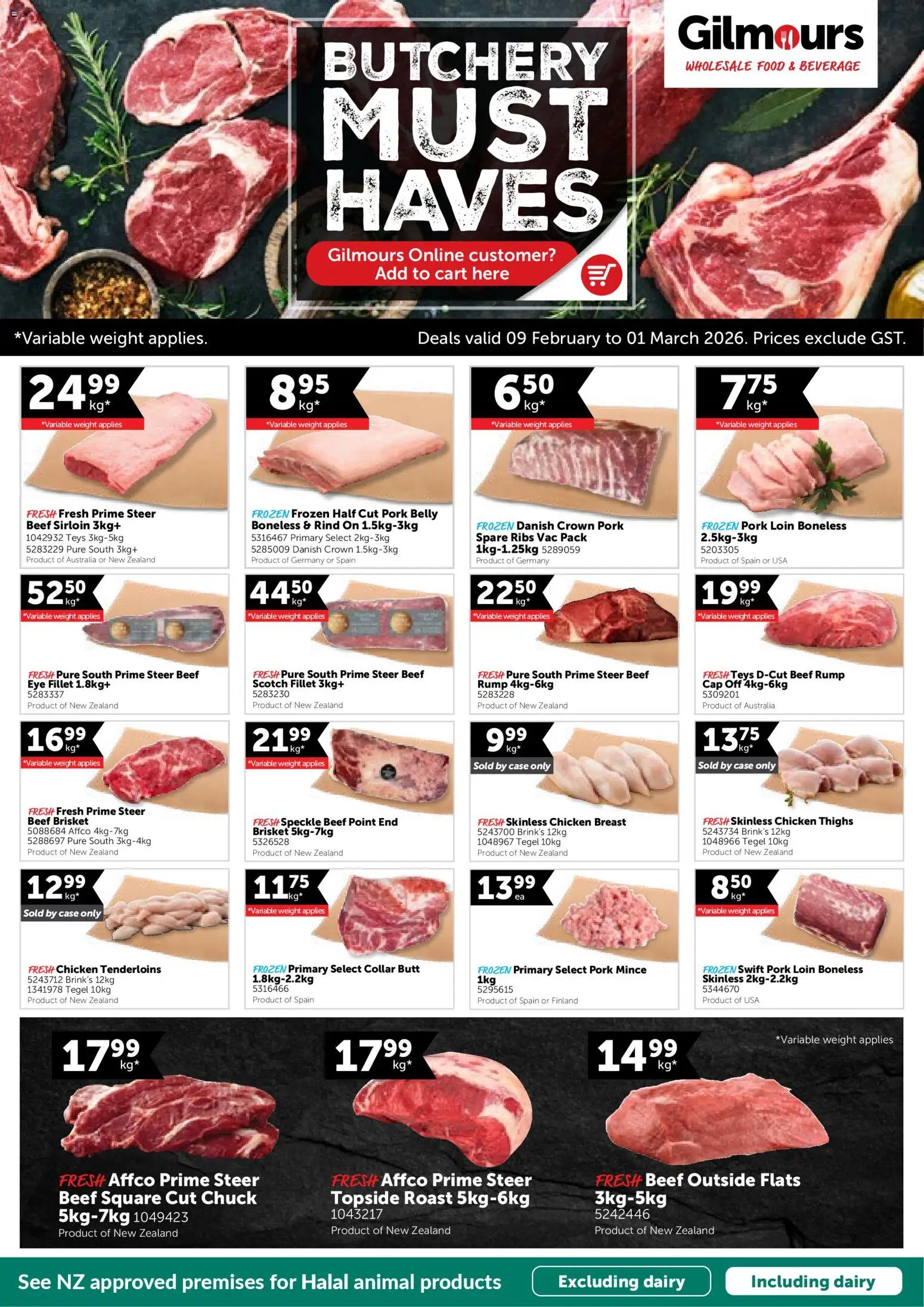 Preview of catalogue Butchery Must Haves from shop Gilmours valid 9 Feb 2026
