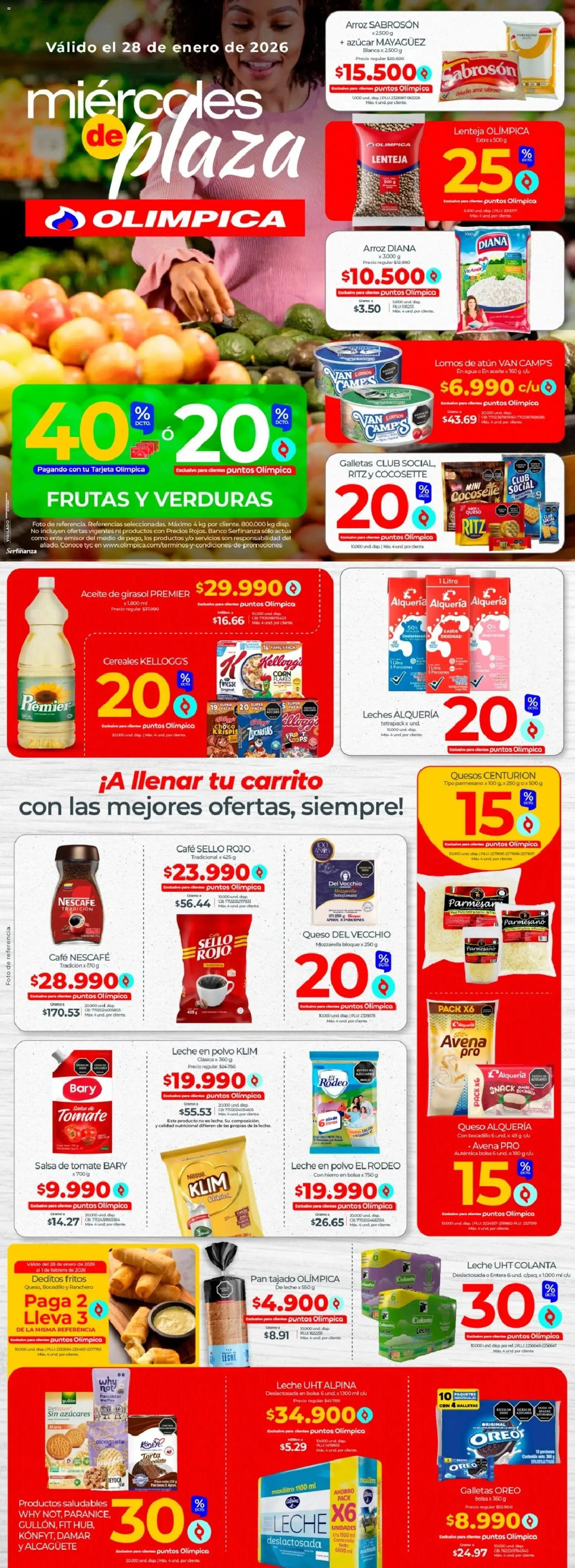  Vista previa del prospecto Miércoles de plaza del almacen Olímpica válida del 01/01/2026 al 28/01/2026
