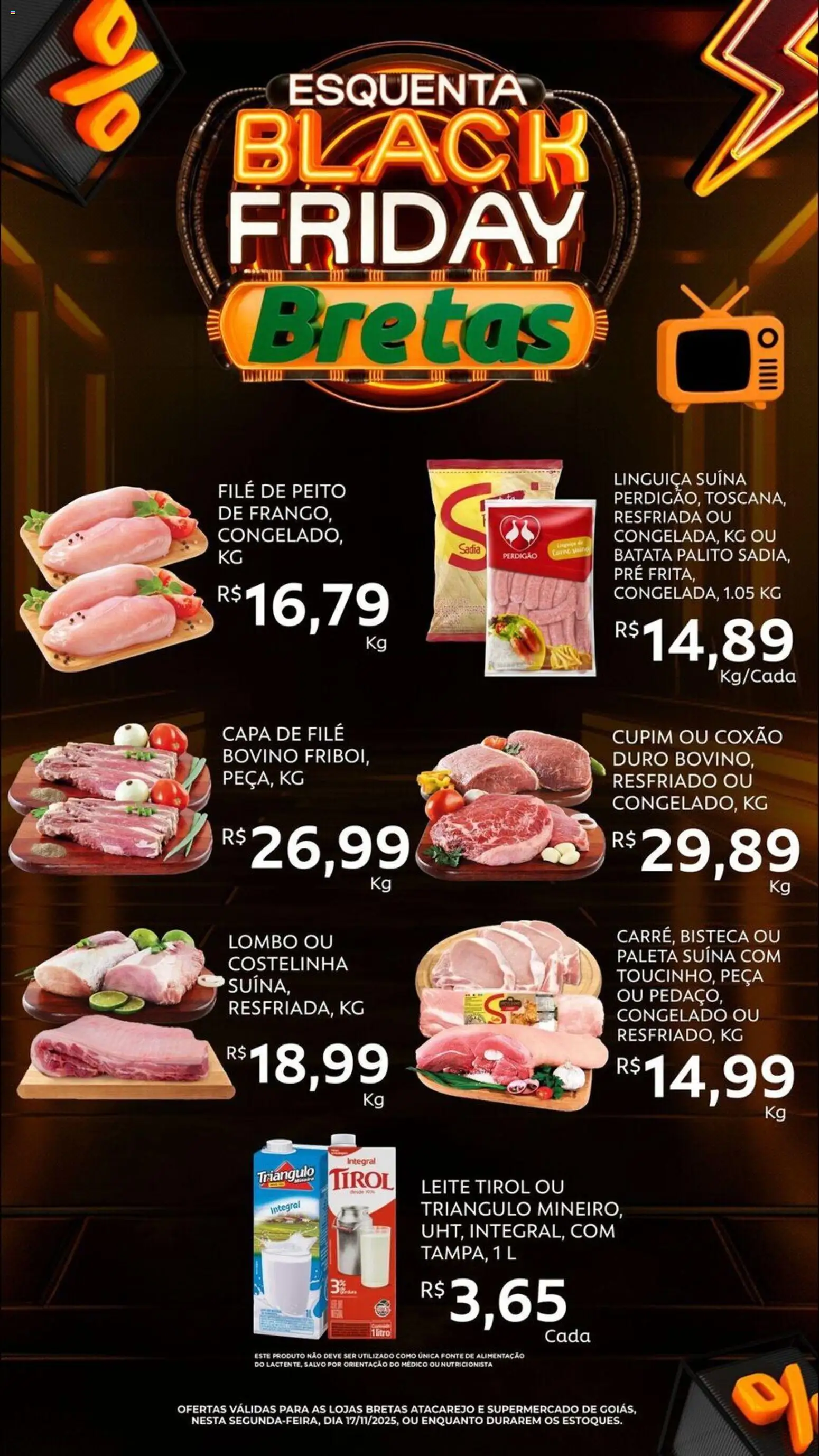 Pré-Visualização do folheto "Black Friday" da loja Bretas válido a partir de 17/11/2025