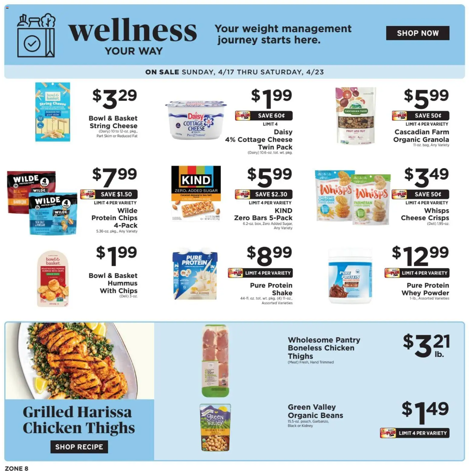 Ad Preview of ShopRite ShopRite Shop Wellness from 04/17/2026 - Chips, Cheese, Meat, Salt, Sugar, Weight, Basket, Powder