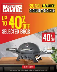 Preview of catalogue Clearance Countdown from shop Barbeques Galore valid 12/02/2026